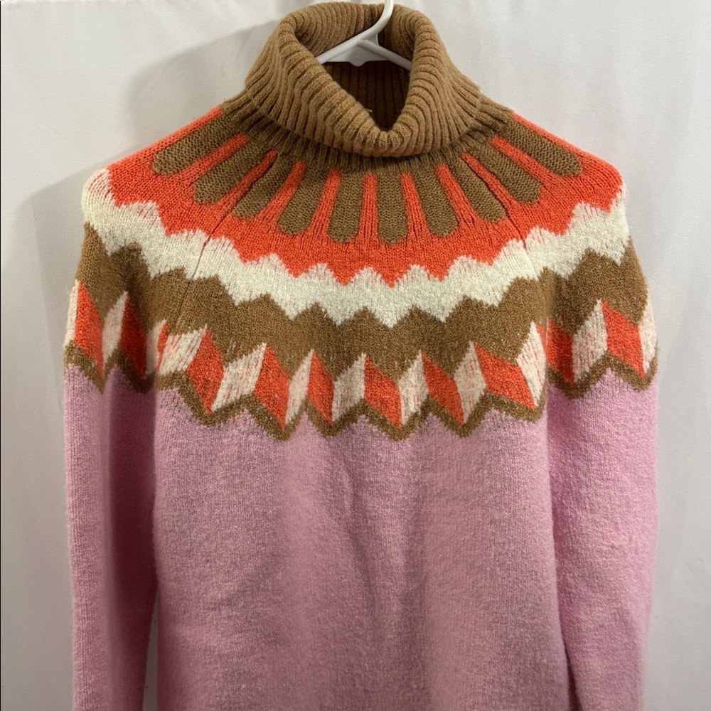 J. Crew Women’s Turtleneck Sweater Size Small Wool Blend Neapolitan Ice Cream - Picture 3 of 6